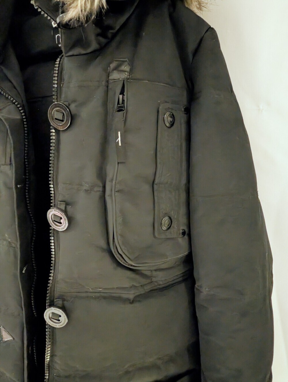 Noize Black Parka Coat with Faux Fur Hood - Picture 2 of 11